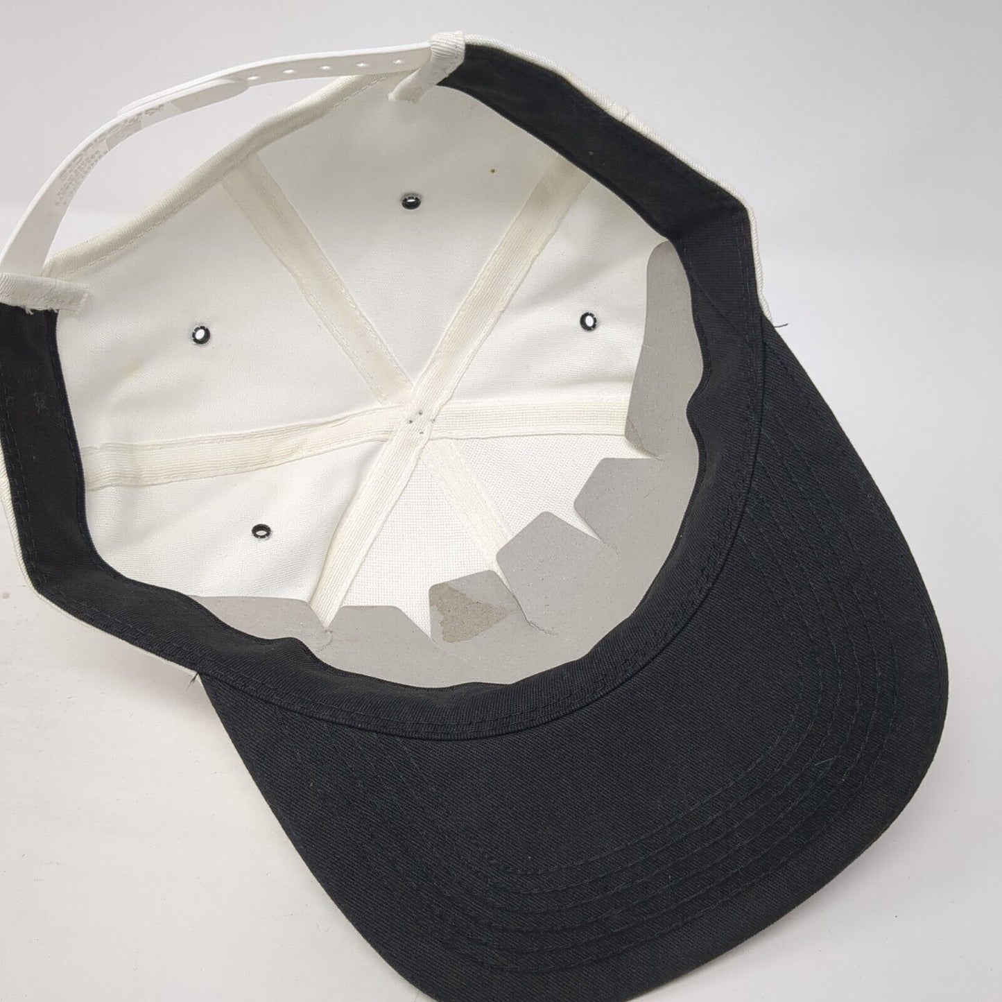 Mercury Snapback Hat White One Size Adjustable Embroidered Vented Holes 6 Panel