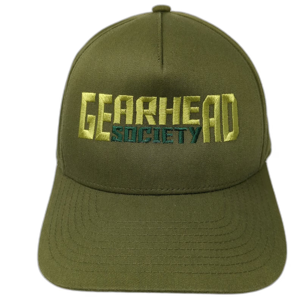 5 Panel Green One Size Gearhead Society Snapback Logo Car Culture Embroidery Hat