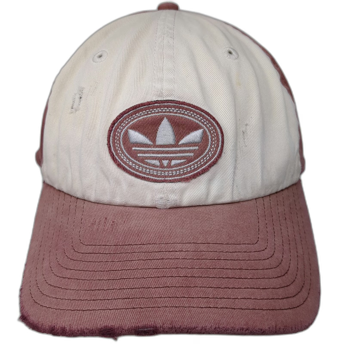 Adidas Baseball Cap Red XL Fitted Trefoil Logo Patch Flex 6-Panel Stretch Hat
