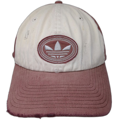 Adidas Baseball Cap Red XL Fitted Trefoil Logo Patch Flex 6-Panel Stretch Hat