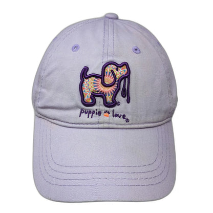 Puppie Love Baseball Cap Purple One Size Rescue Dog Mandala Graphic Hat Logo