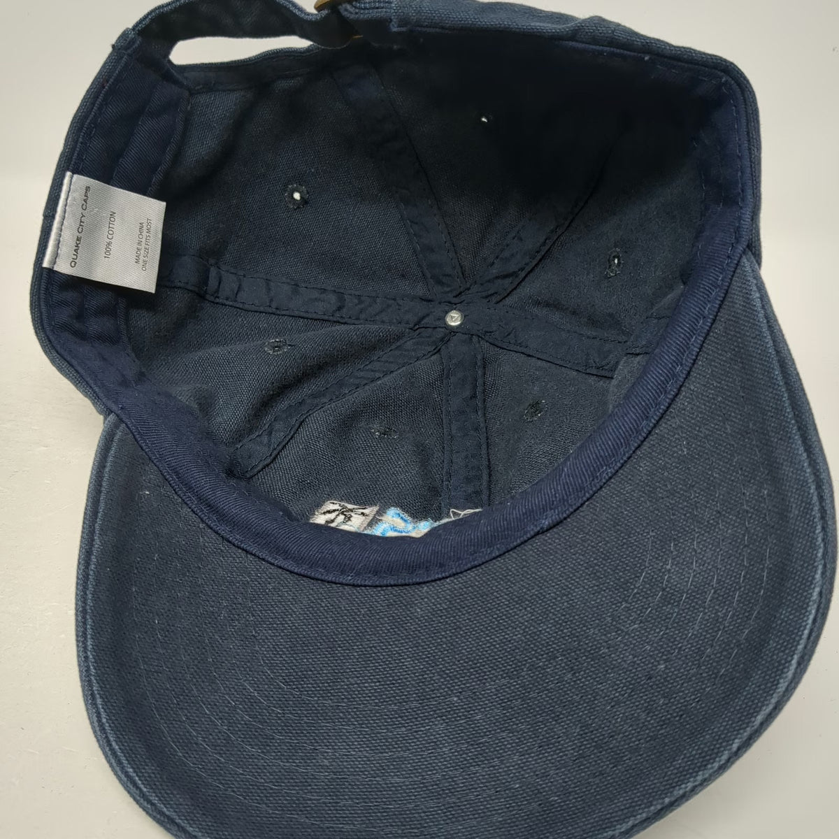 Quake City Caps Knott's California Palm Tree Wave Blue Baseball Cap One Size Hat