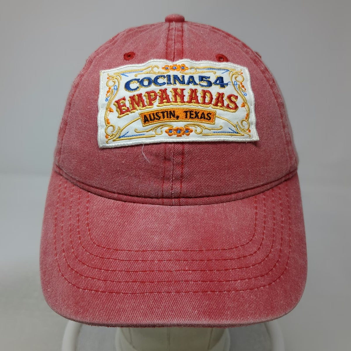 Baseball Cap Red One Size Cocina 54 Empanadas Austin Texas Patch Strapback Hat