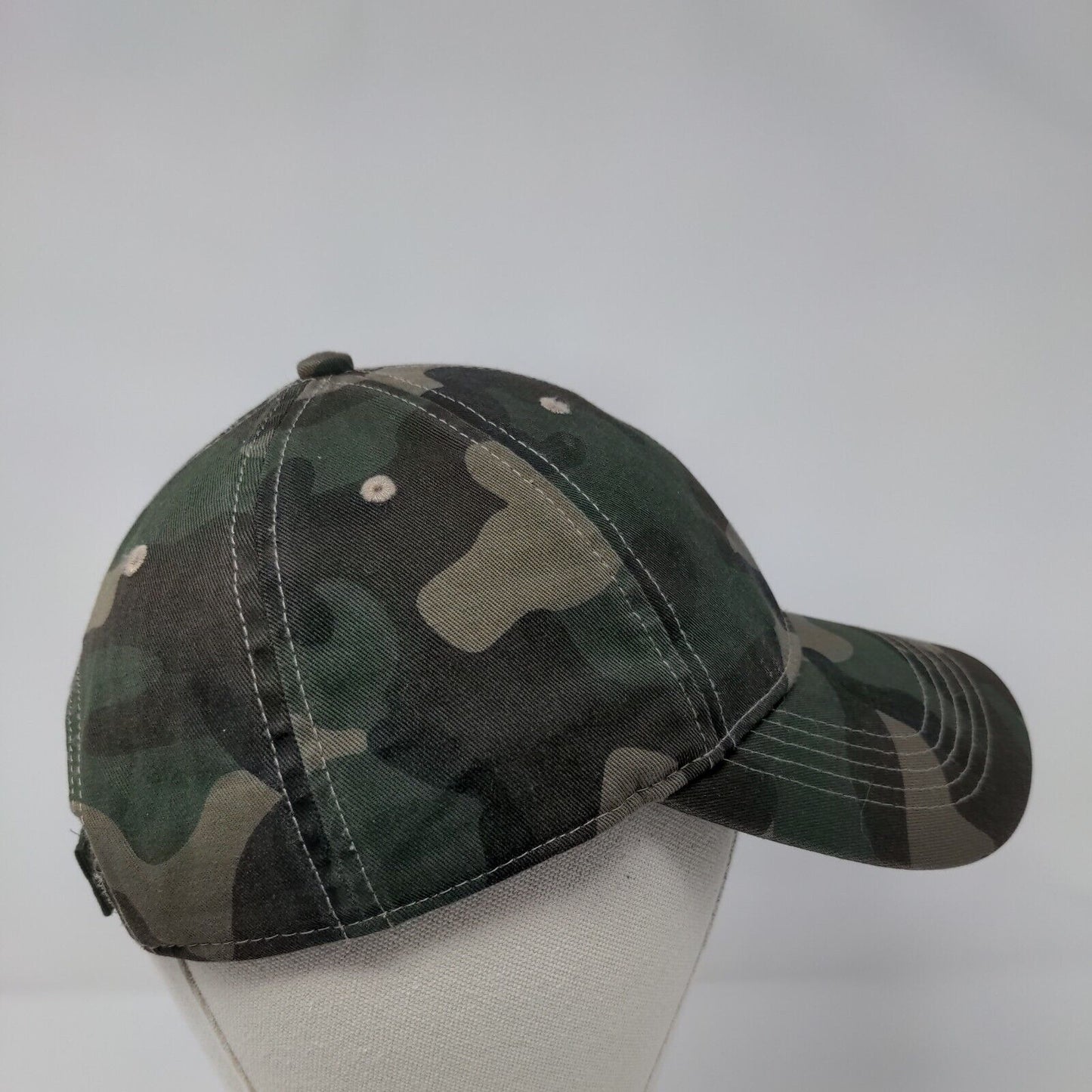Unbranded Strapback Hat Camouflage OSFM Adjustable Vented Holes 6 Panel Blank