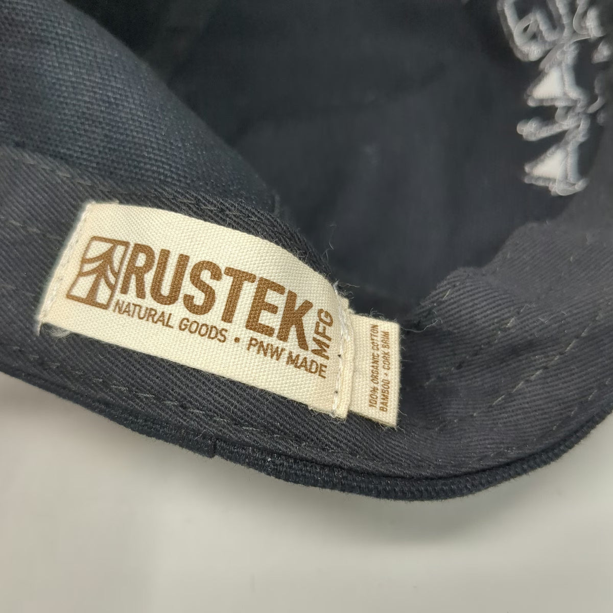 Rustek 5 Panel Hat Black One Size Gaia 20 Years Organic Cotton Bamboo Cork Brim