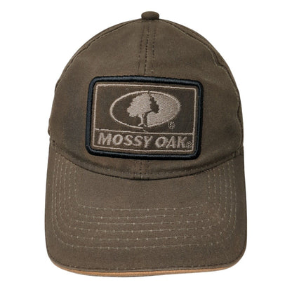 Mossy Oak Strapback Hat Brown One Size Adjustable Embroidered Outdoor Cap
