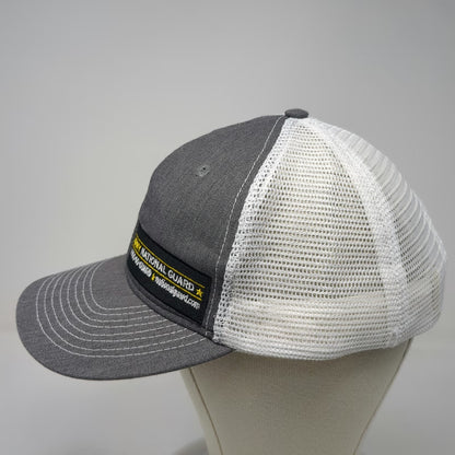 Army National Guard Trucker Hat Gray One Size Mesh Snapback Contrast Stitching