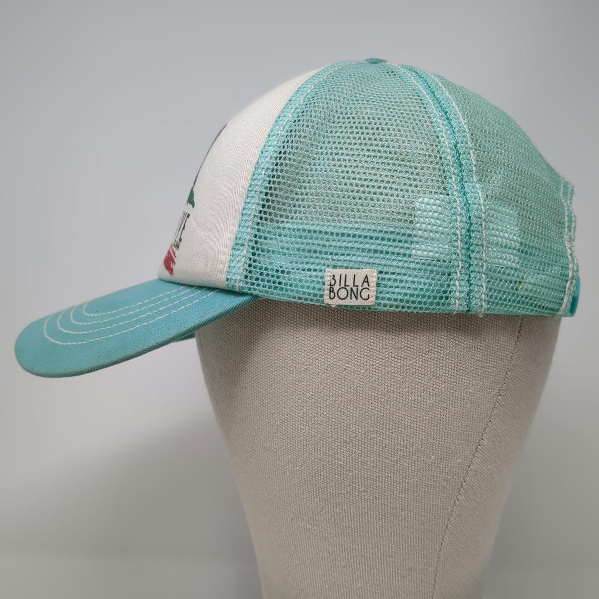 Billabong Trucker Hat Blue One Size California Love Bear Heart Mesh Snapback