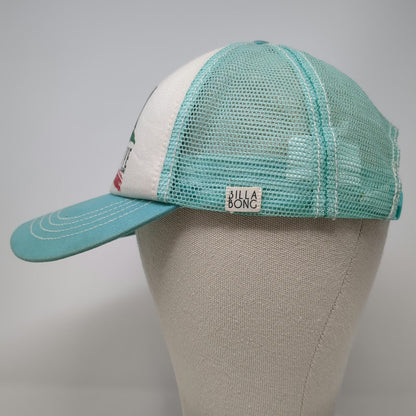 Billabong Trucker Hat Blue One Size California Love Bear Heart Mesh Snapback
