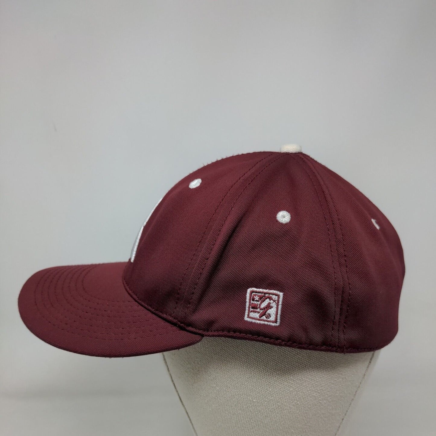 The Game Pro Fitted Hat Red Burgundy L/XL Gametek Embroidered Vented Holes