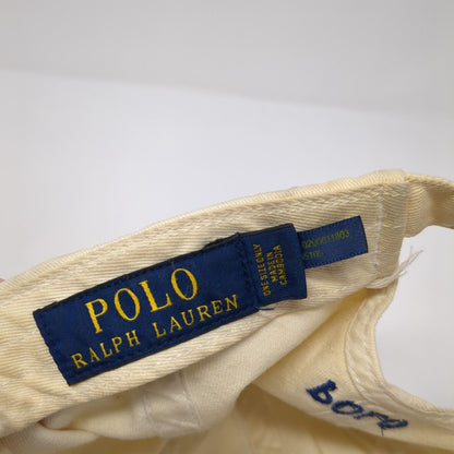 Polo Ralph Lauren Slideback Hat White OS Adjustable Embroidered Pony Distressed