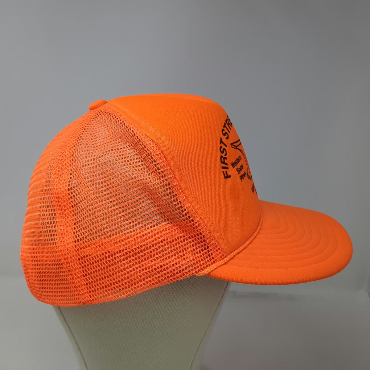 Otto Trucker Hat Orange One Size First Street Welding Anvil Mesh Snapback