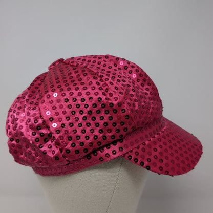 Unbranded Army Cap Pink One Size Lightweight Glitter Sequins Blank Polyester