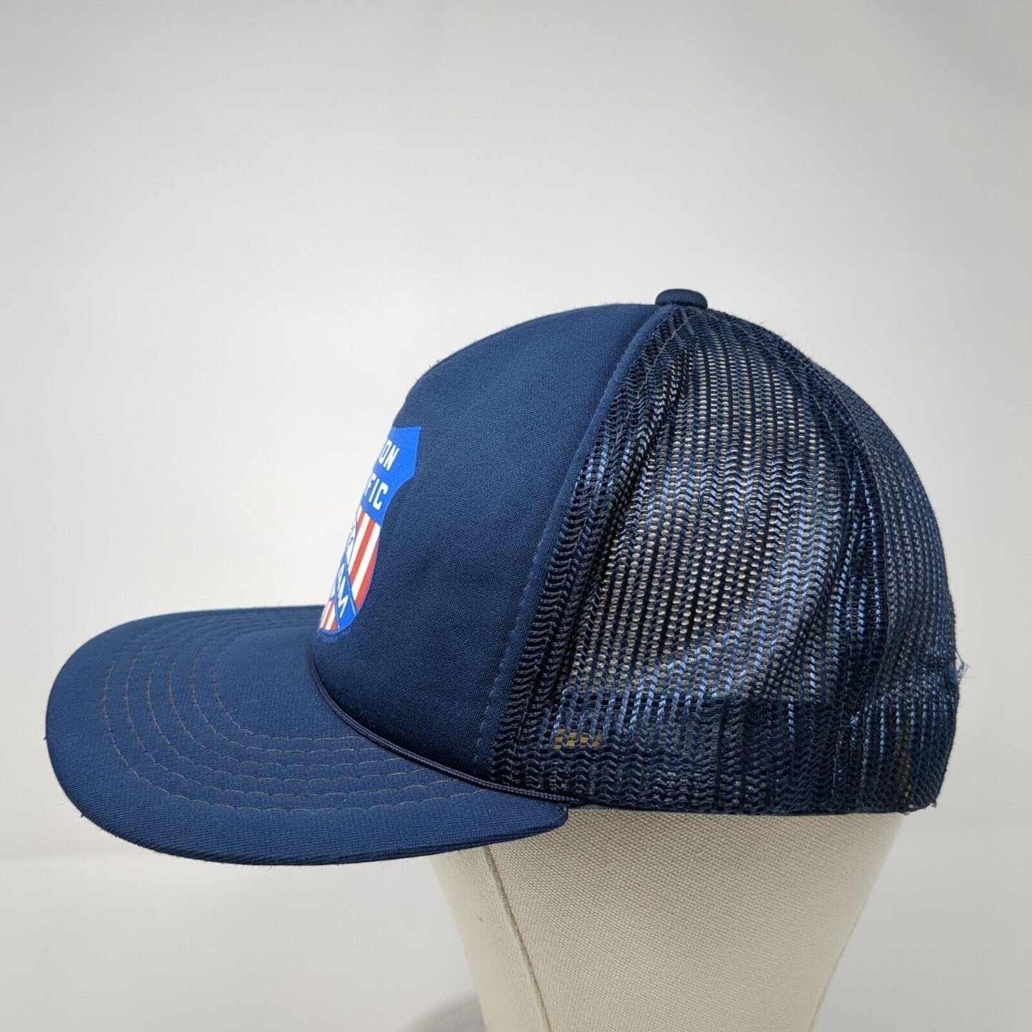 Union Pacific Steam Snapback Rope Trucker Hat Blue OSFA Mesh Back