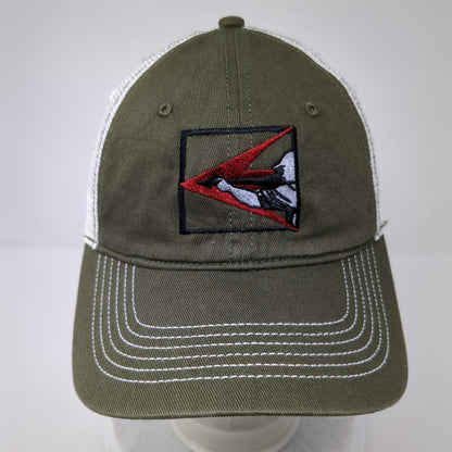 District Strapback Mesh Back Trucker Hat Green OSFA Embroidered