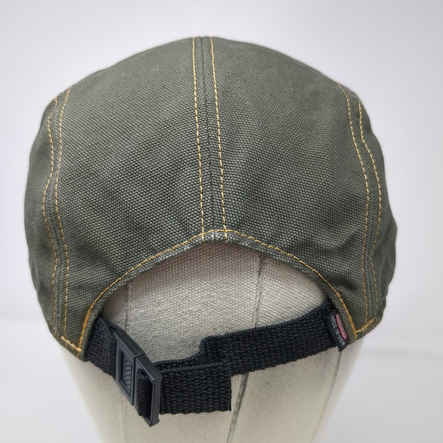 Ape & Bird 5 Panel Green Hat OS Strapback Canvas Contrast Stitch Made in USA
