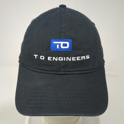 Otto Baseball Cap Black One Size Adjustable Slideback Cotton T-O Engineers Hat