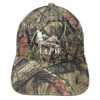 Port Authority Green Camo Baseball Cap One Size AAPW Mountain Tree Logo Hat