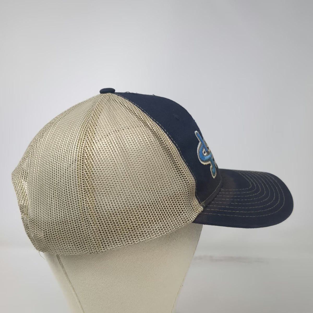 Port Authority Trucker Hat Blue One Size CJ Precision Machine Mesh Snapback