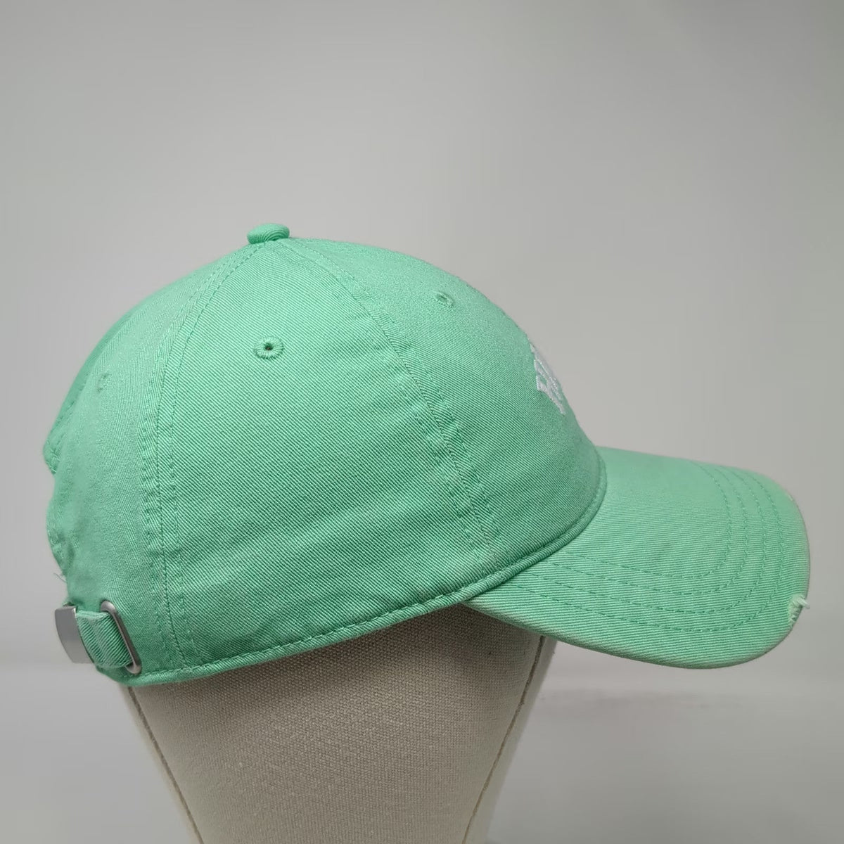 Aerie Baseball Cap Green One Size Happy Embroidered Cotton Slideback Hat
