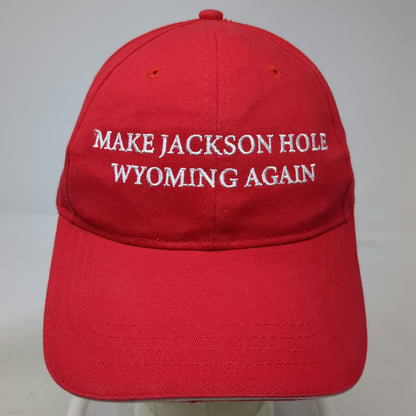Cap America Baseball Cap Red One Size Jackson Hole Wyoming Strapback Hat Logo