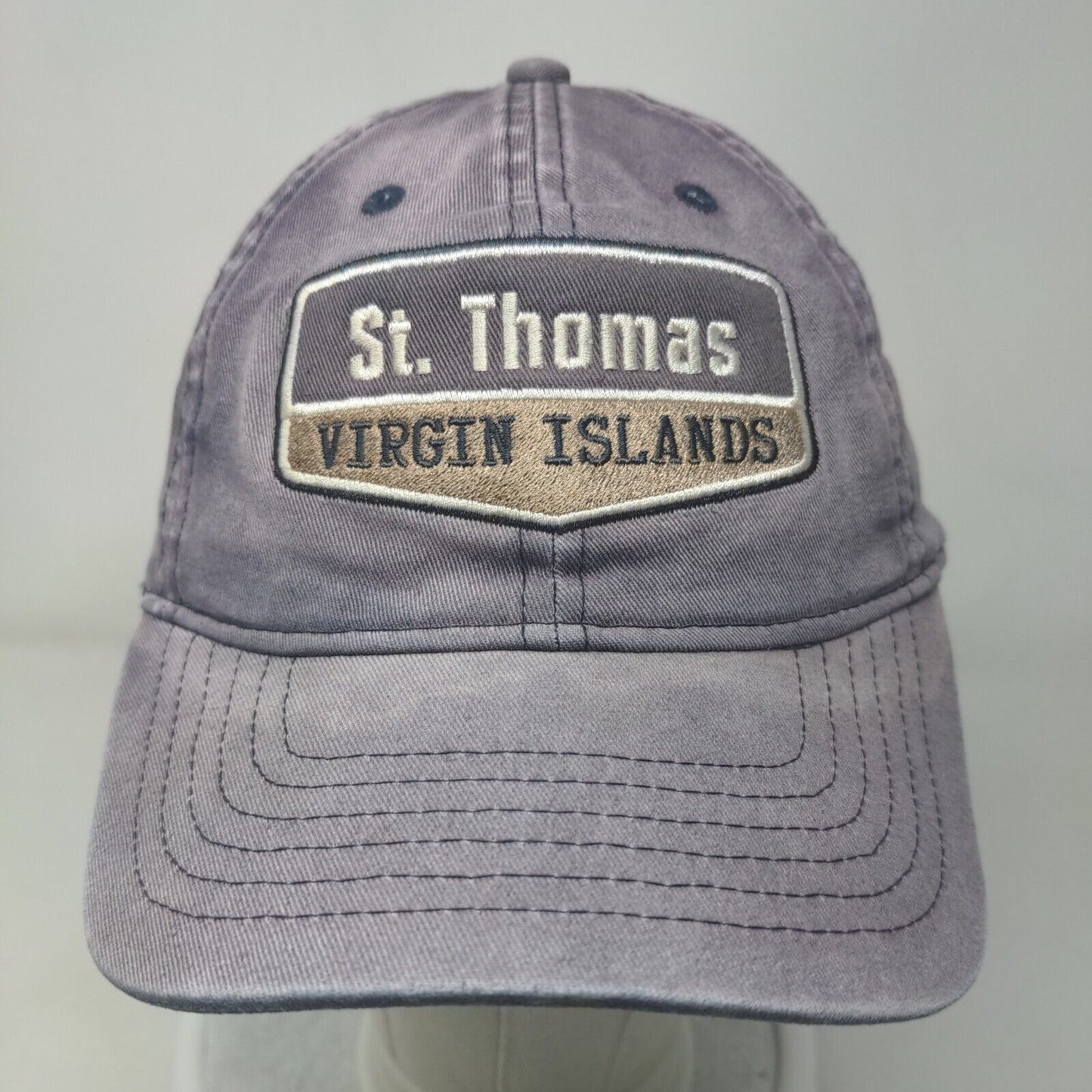 St. Thomas Virgin Islands Snapback Hat Blue Classic Cut Embroidered Ahead