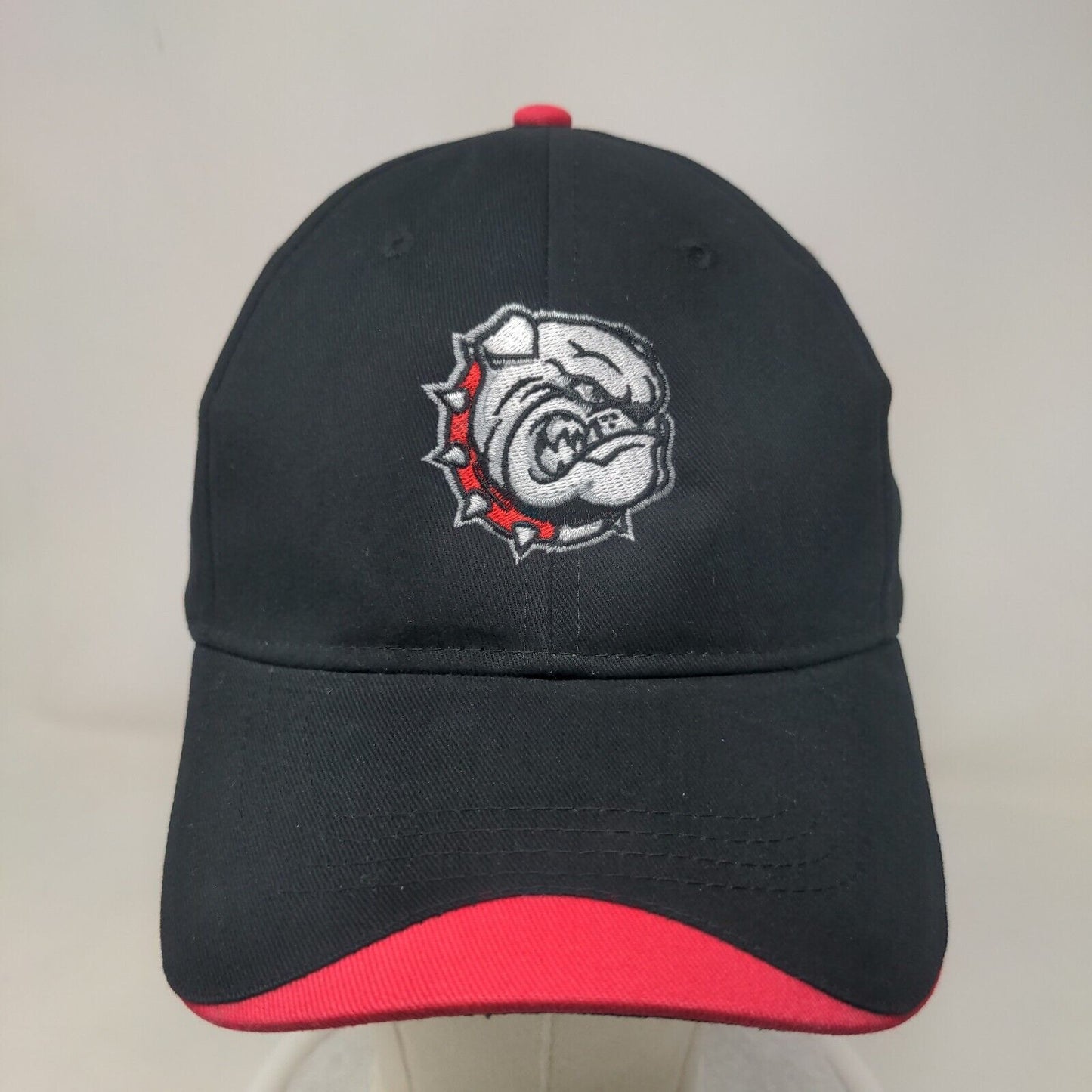 Hit Wear Men's Strapback Hat Black OSFA McPherson Bulldogs Logo Embroidered