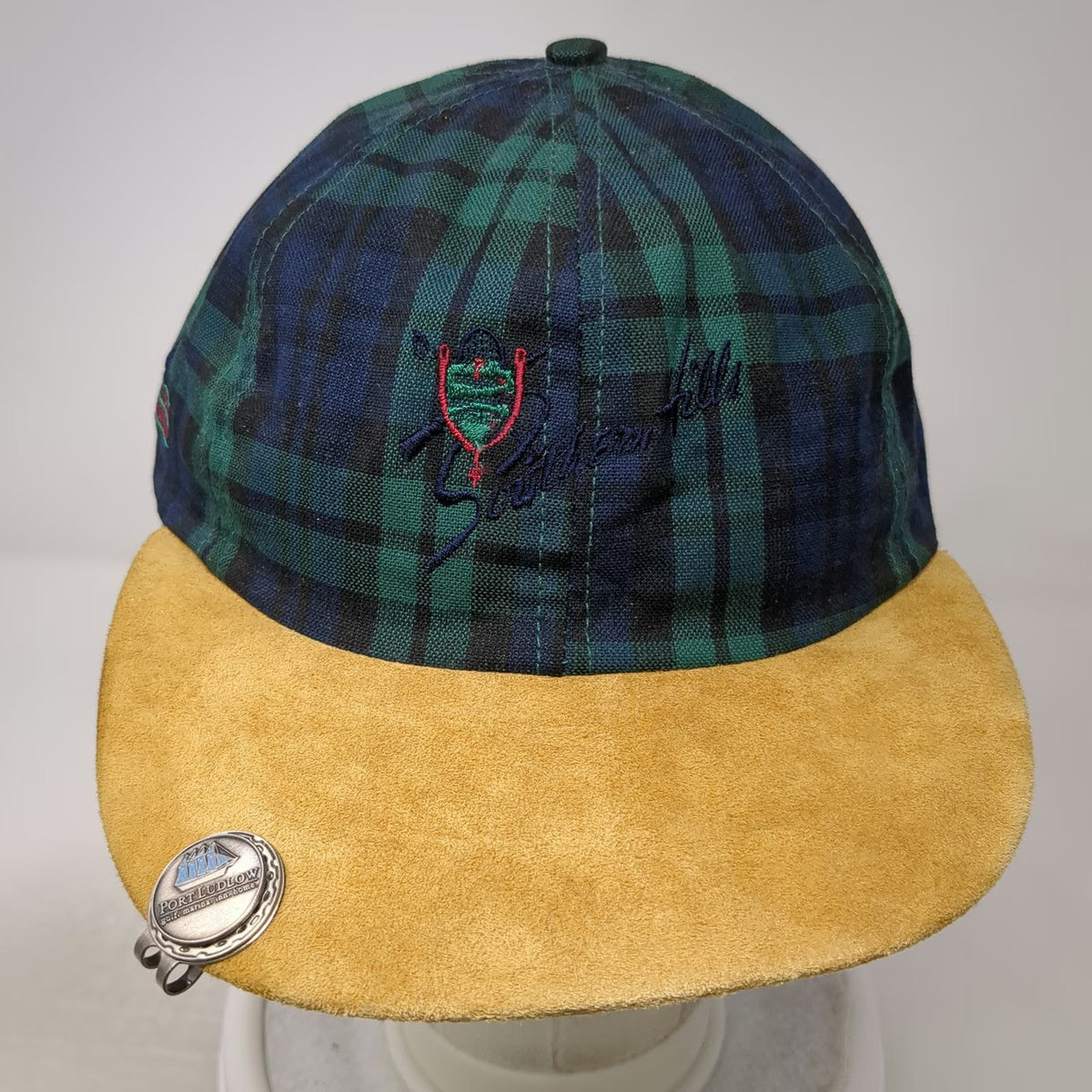 Classic Sportswear Baseball Cap Blue OSFM Suede Brim Plaid Southern Hills Hat