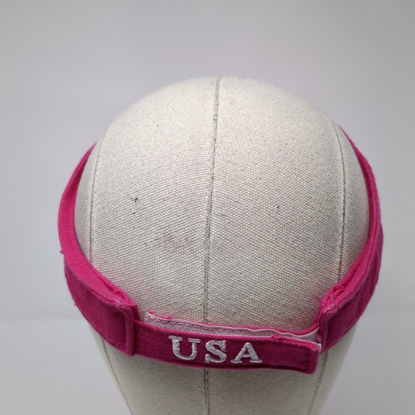 Washington DC USA Strapback Sun Visor Hat Pink One Size Adjustable Patriotic
