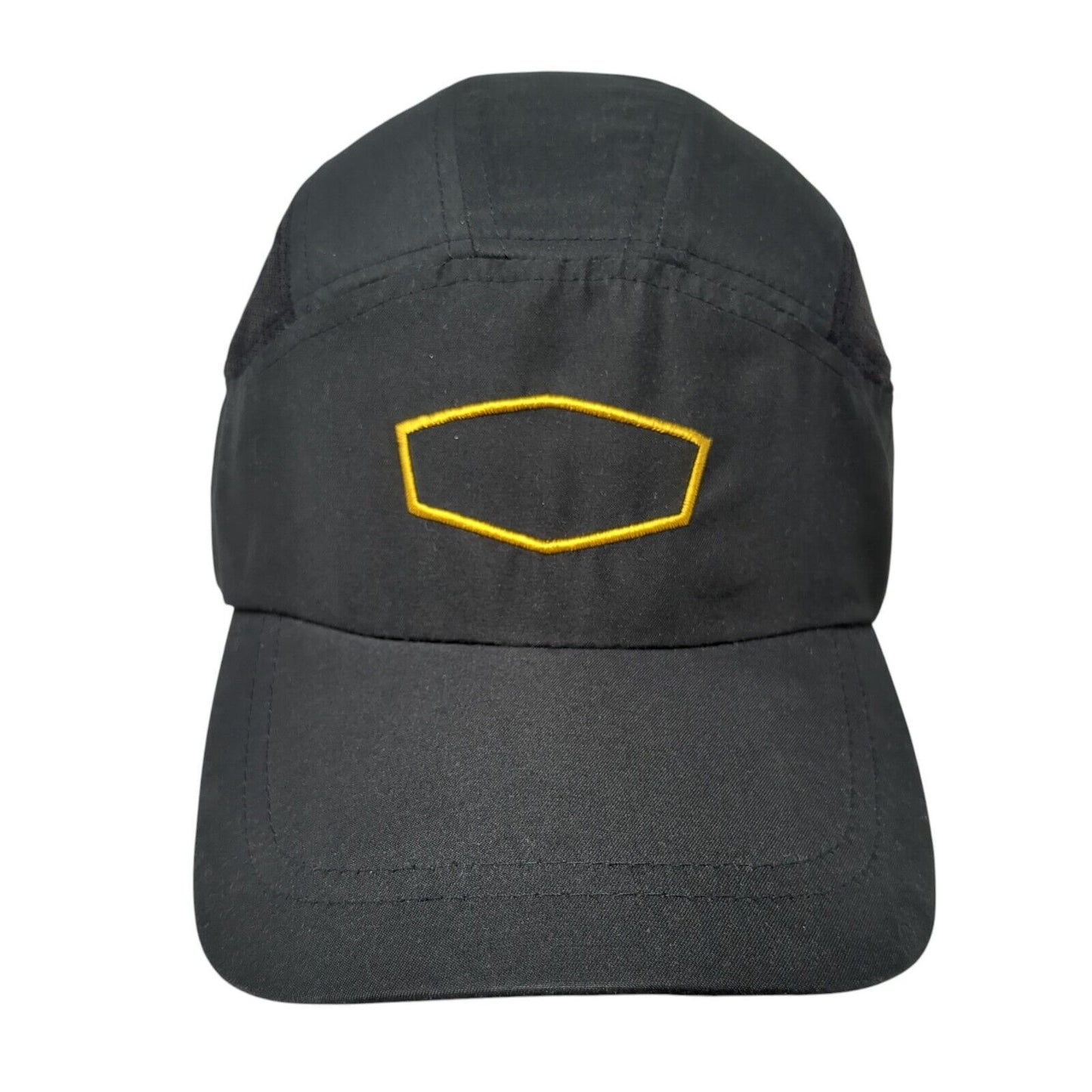 Unbranded Strapback 5 Panel Cap Black One Size Adjustable Embroidered Blank