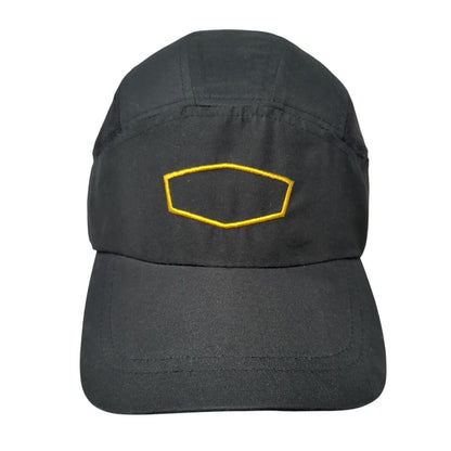 Unbranded Strapback 5 Panel Cap Black One Size Adjustable Embroidered Blank
