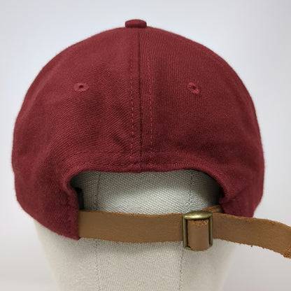 NASA Meatball Logo Baseball Cap Red One Size Leather Strapback Made in USA Hat