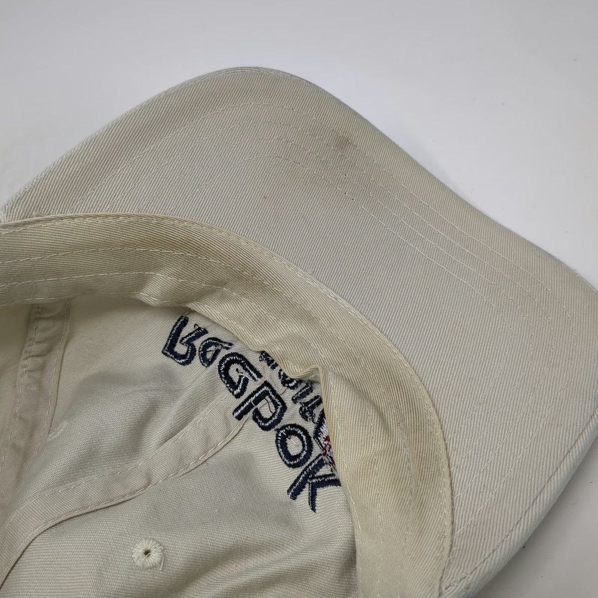 Reebok Baseball Cap Beige One Size Golf Embroidered Cotton Slideback Strap Hat