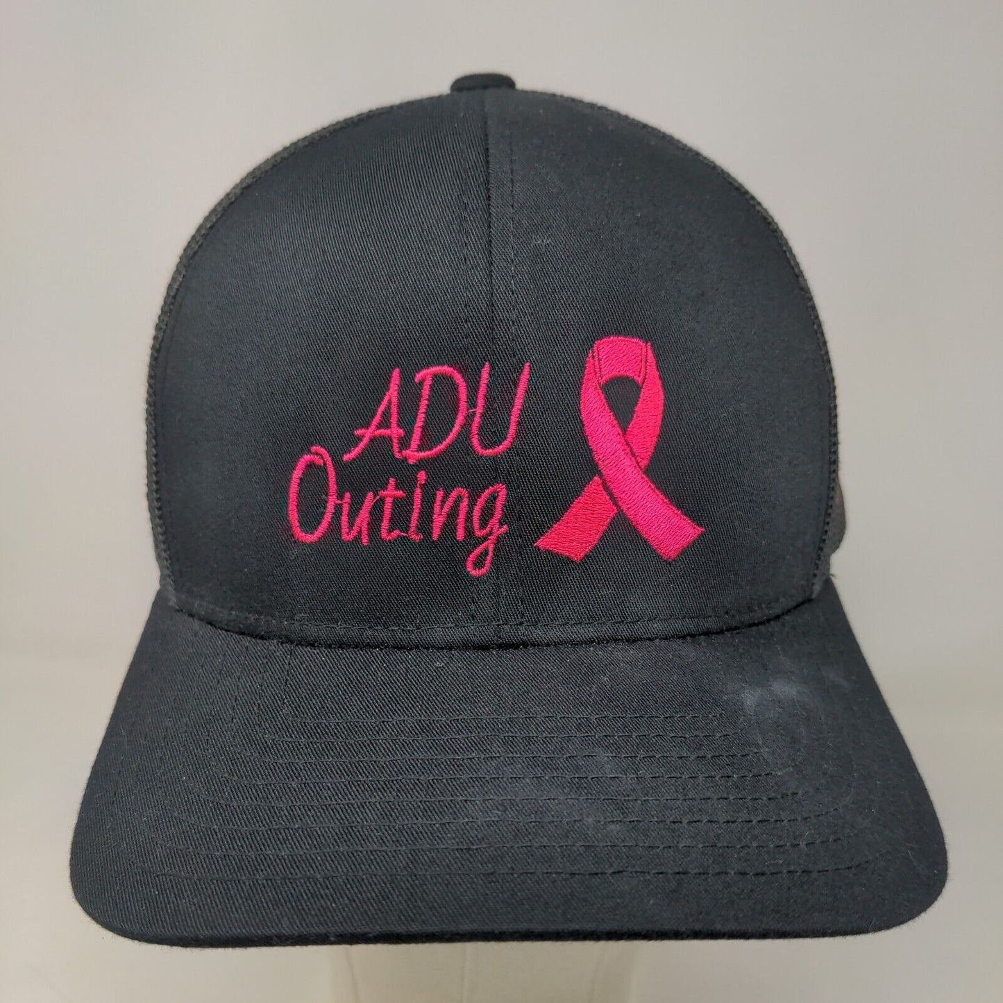 Pacific Headwear Men's Snapback Mesh Back Hat Black Embroidered ADU Outing Logo
