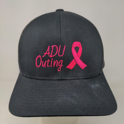 Pacific Headwear Men's Snapback Mesh Back Hat Black Embroidered ADU Outing Logo