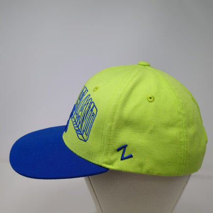 Zephyr Snapback Hat Green Blue One Size Block Island Rhode RI 3D Logo Embroidery