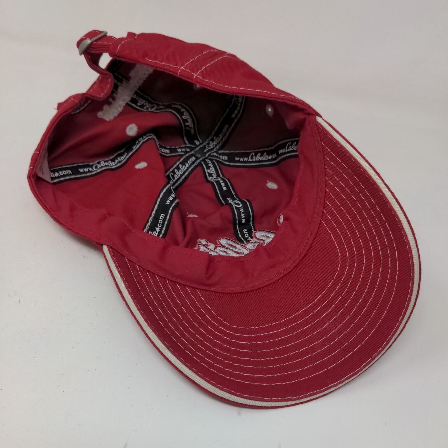 Cabela's Men's Slideback Hat Red Size OSFM Embroidered Logo Adjustable