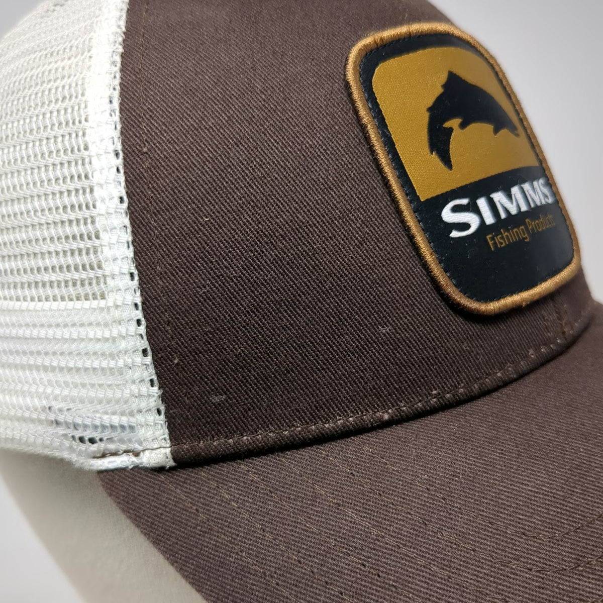 Simms Trucker Hat Brown One Size Mesh Back Fishing Products Patch Snapback Gear