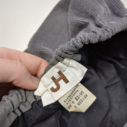 JH Stretch Fitted Newsboy Cap Hat Gray Medium Corduroy Blank Outdoor