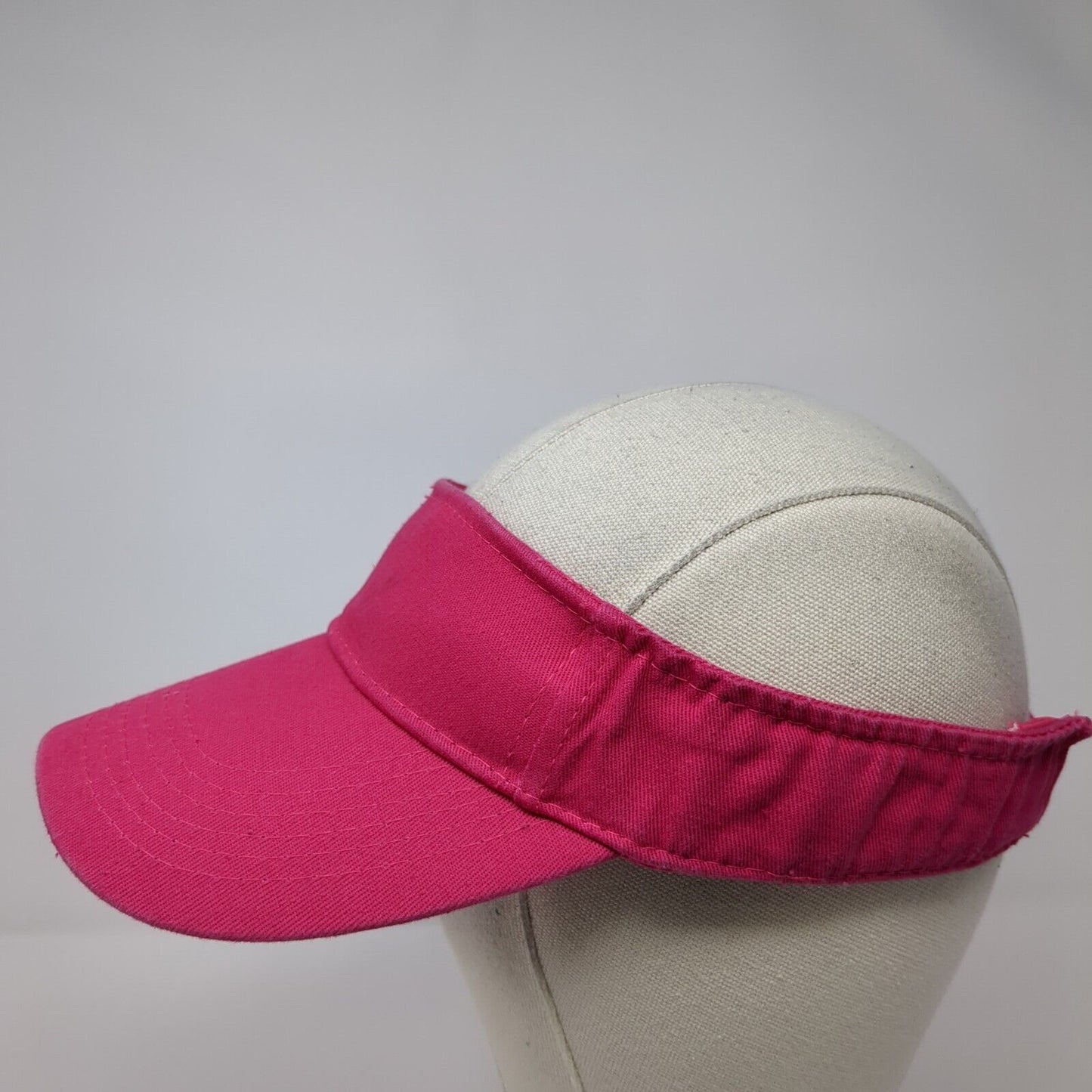 Unbranded Strapback Sun Visor Hat Pink One Size Solid Adjustable Blank