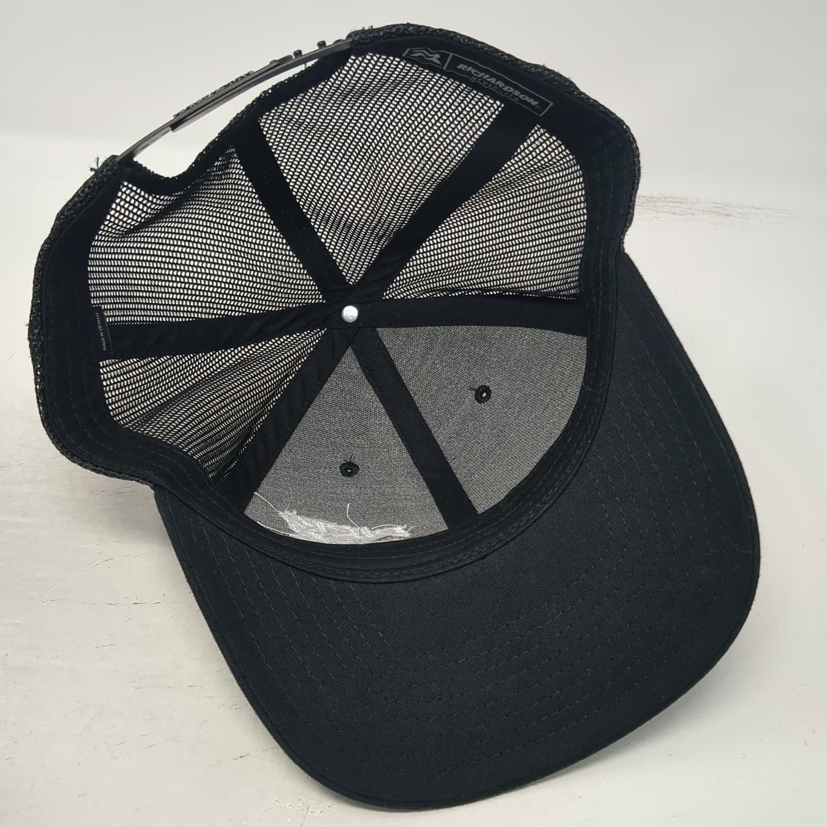 Richardson Trucker Hat Black One Size Dirty Boy's Mesh Back Snapback Embroidered