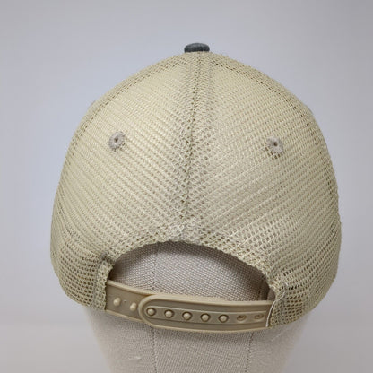 Adams Snapback Trucker Hat Gray One Size Adjustable Distressed Mesh Back Blank