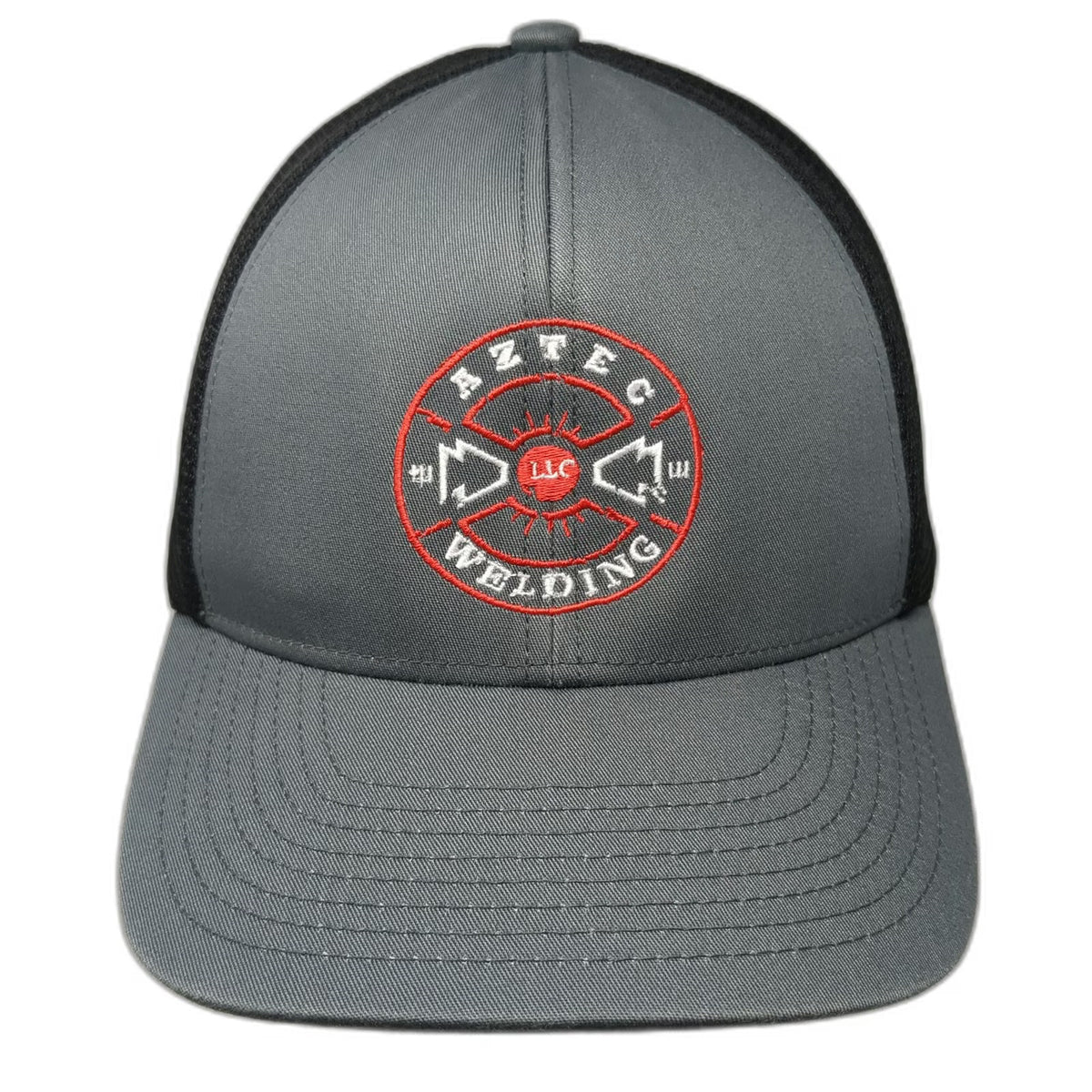 Pacific Headwear Baseball Cap Gray XL Aztec Welding LLC Fitted Mesh Hat Workwear