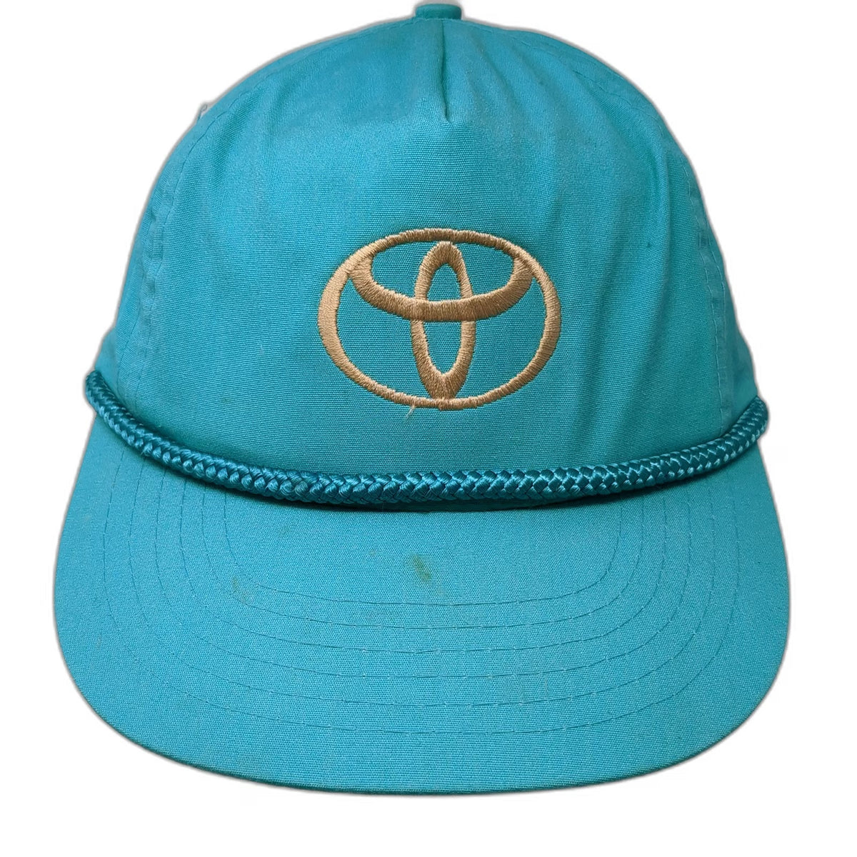 Designer Award Trucker Blue OS Hat Toyota Logo Rope Snapback Auto Car Vintage
