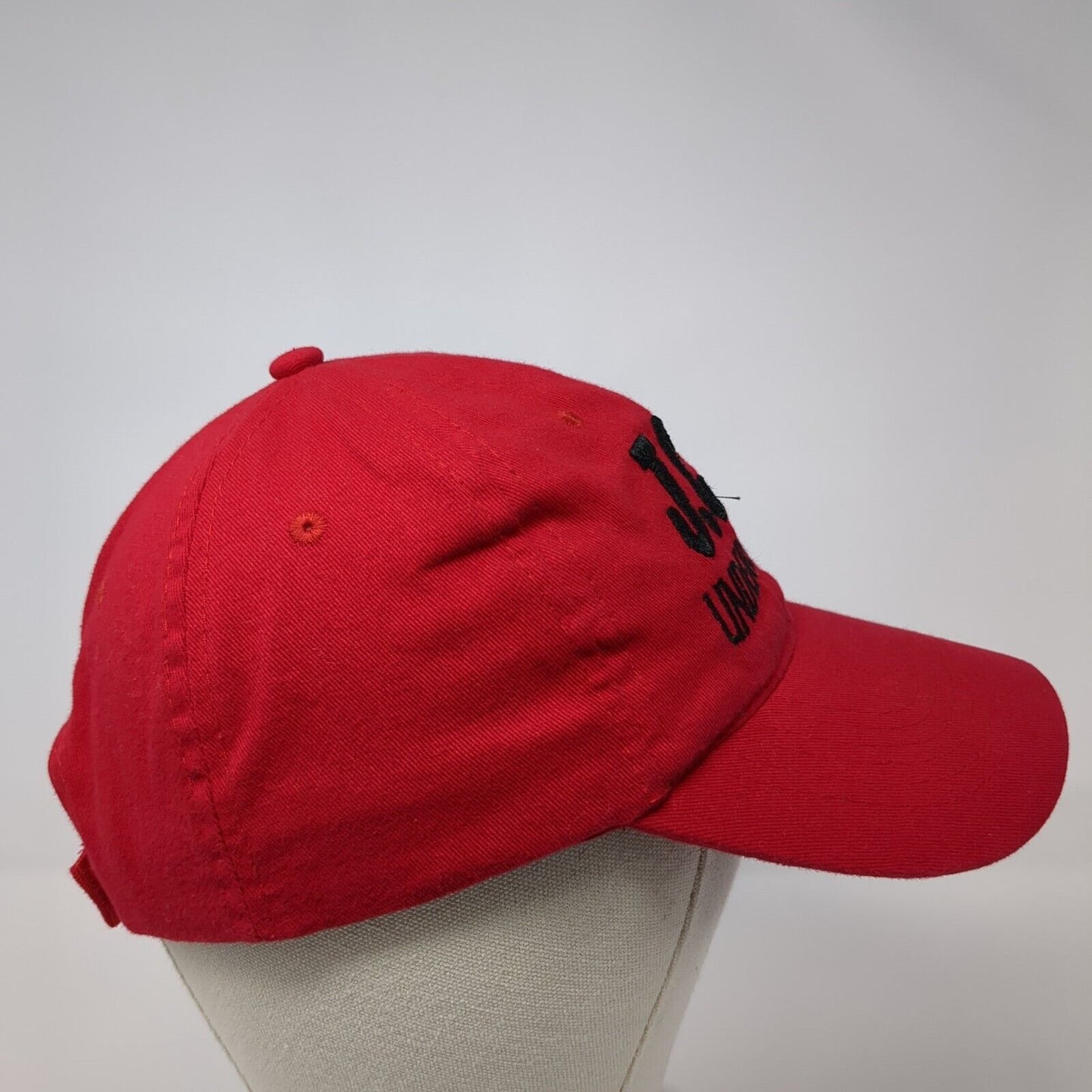 JCA Underground Strapback Hat Red One Size Adjustable Embroidered