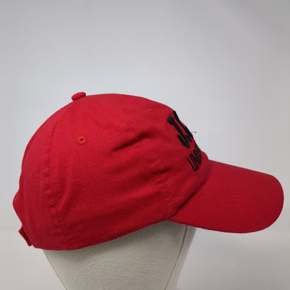 JCA Underground Strapback Hat Red One Size Adjustable Embroidered