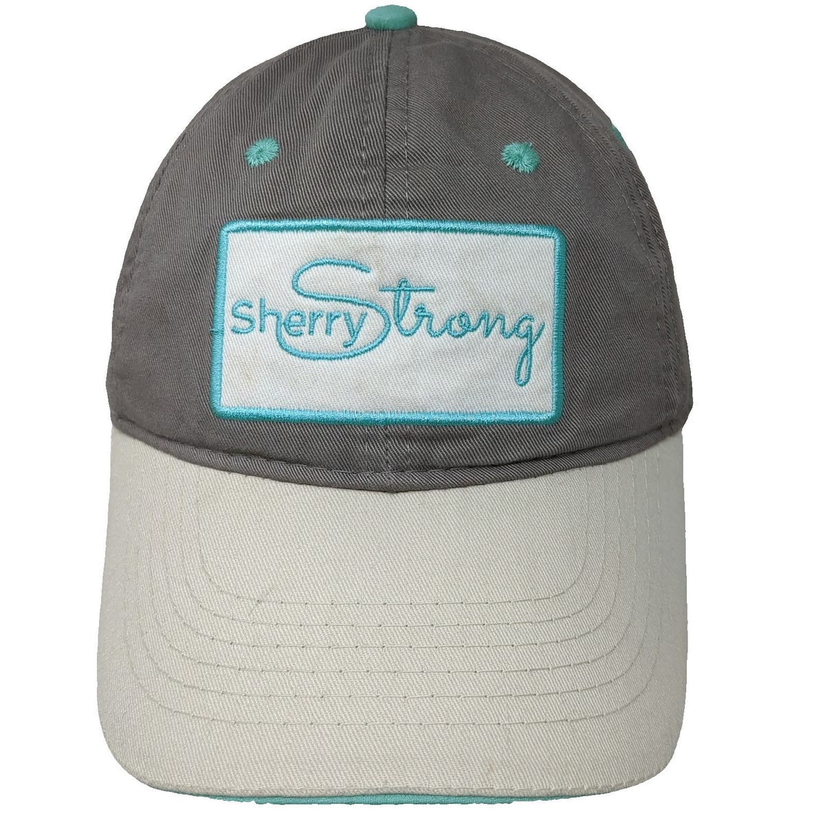 Baseball Cap Gray One Size SherryStrong Awareness Ribbon Strapback Cotton Hat