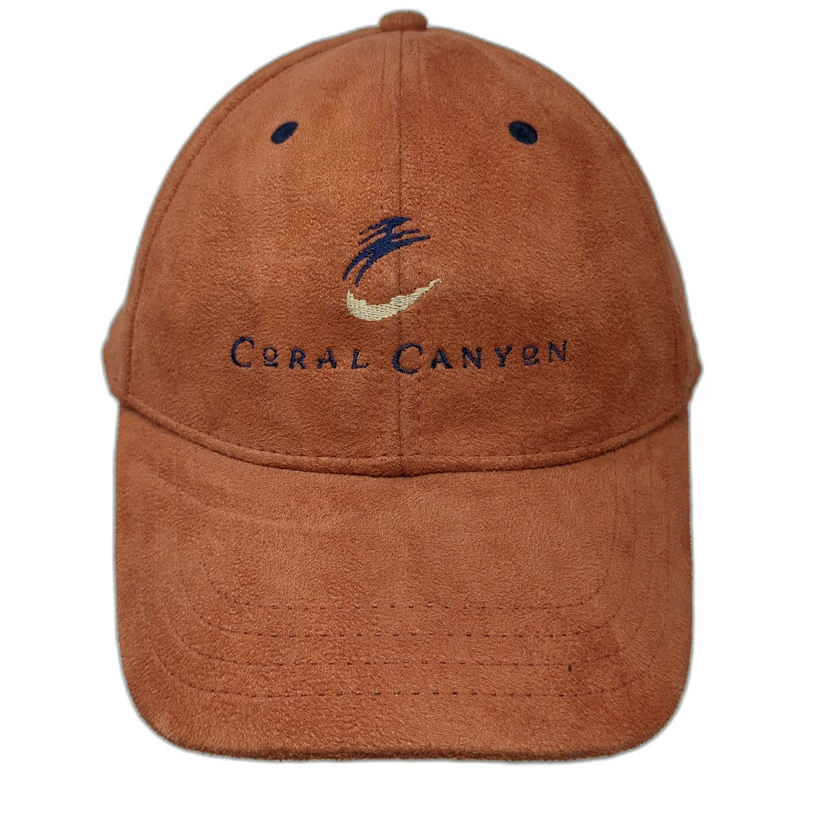 Devon & Jones Baseball Cap Orange One Size Faux Suede Coral Canyon Strapback Hat