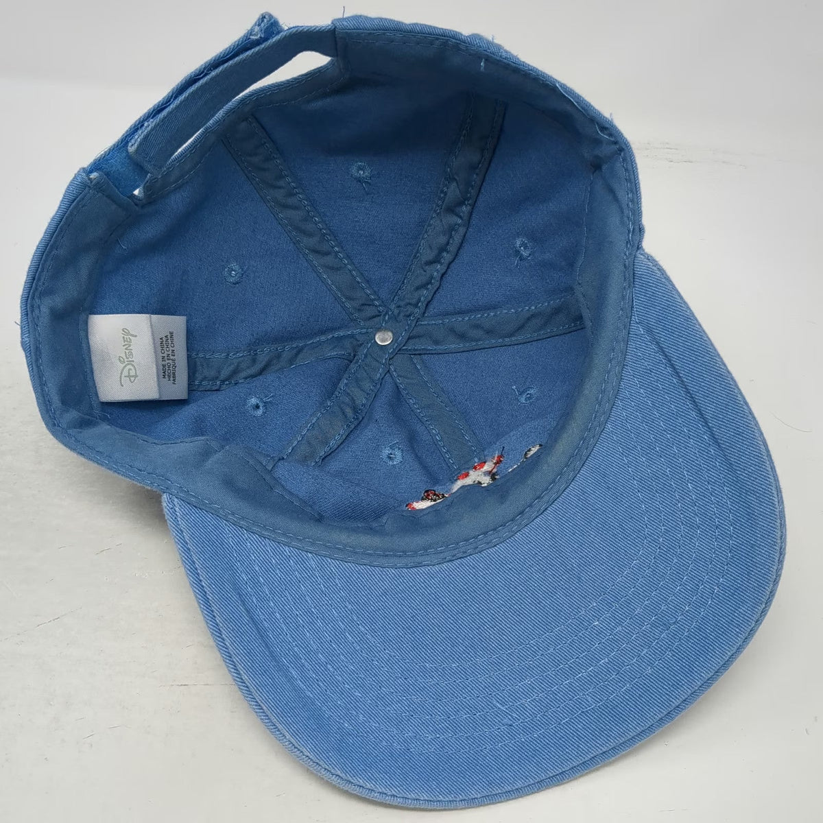 Disney Blue One Size Baseball Cap Mickey Minnie Mouse Kissing Hearts Strap Hat