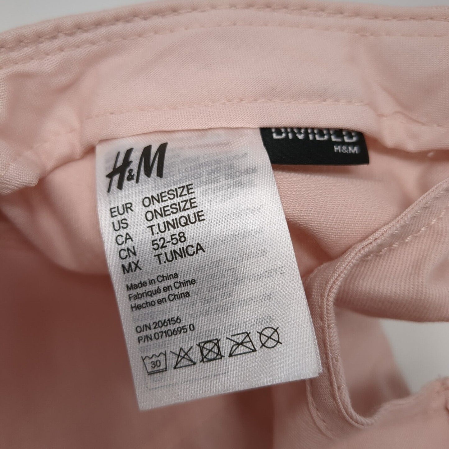 NY Slideback Hat Pink One Size Adjustable Embroidered 6 Panel Divided by H&M